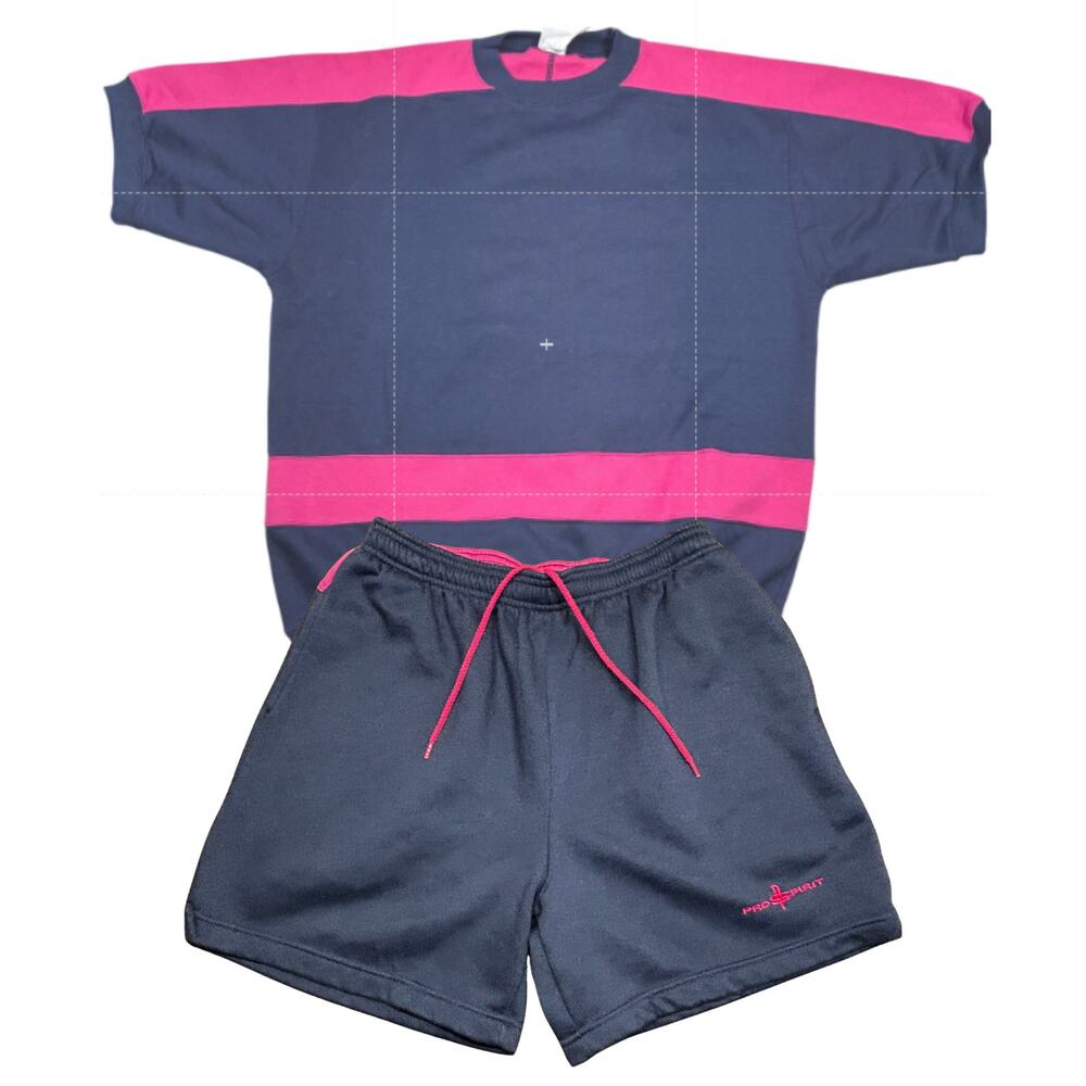Vintage Pro Spirit Sweater & Shorts Womens L/M Blue Pink Half Sleeve Singapore